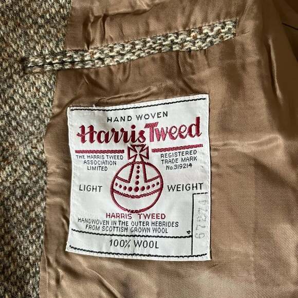 Harris Tweed‎ Vintage Hunter’s Run 100% Wool Blazer Women’s 13 Brown Check - Picture 3 of 10
